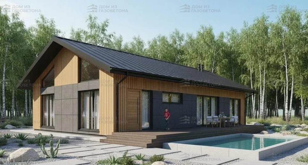 Проект Одноэтажный дом 17 на 15, 173 м2