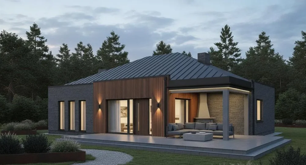 Проект Одноэтажный дом 12 на 21, 166 м2